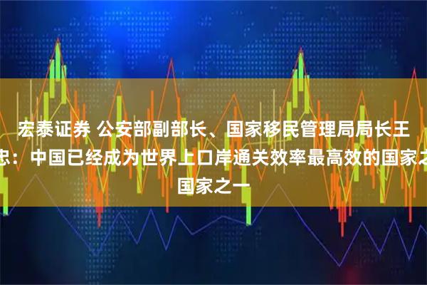 宏泰证券 公安部副部长、国家移民管理局局长王志忠：中国已经成为世界上口岸通关效率最高效的国家之一